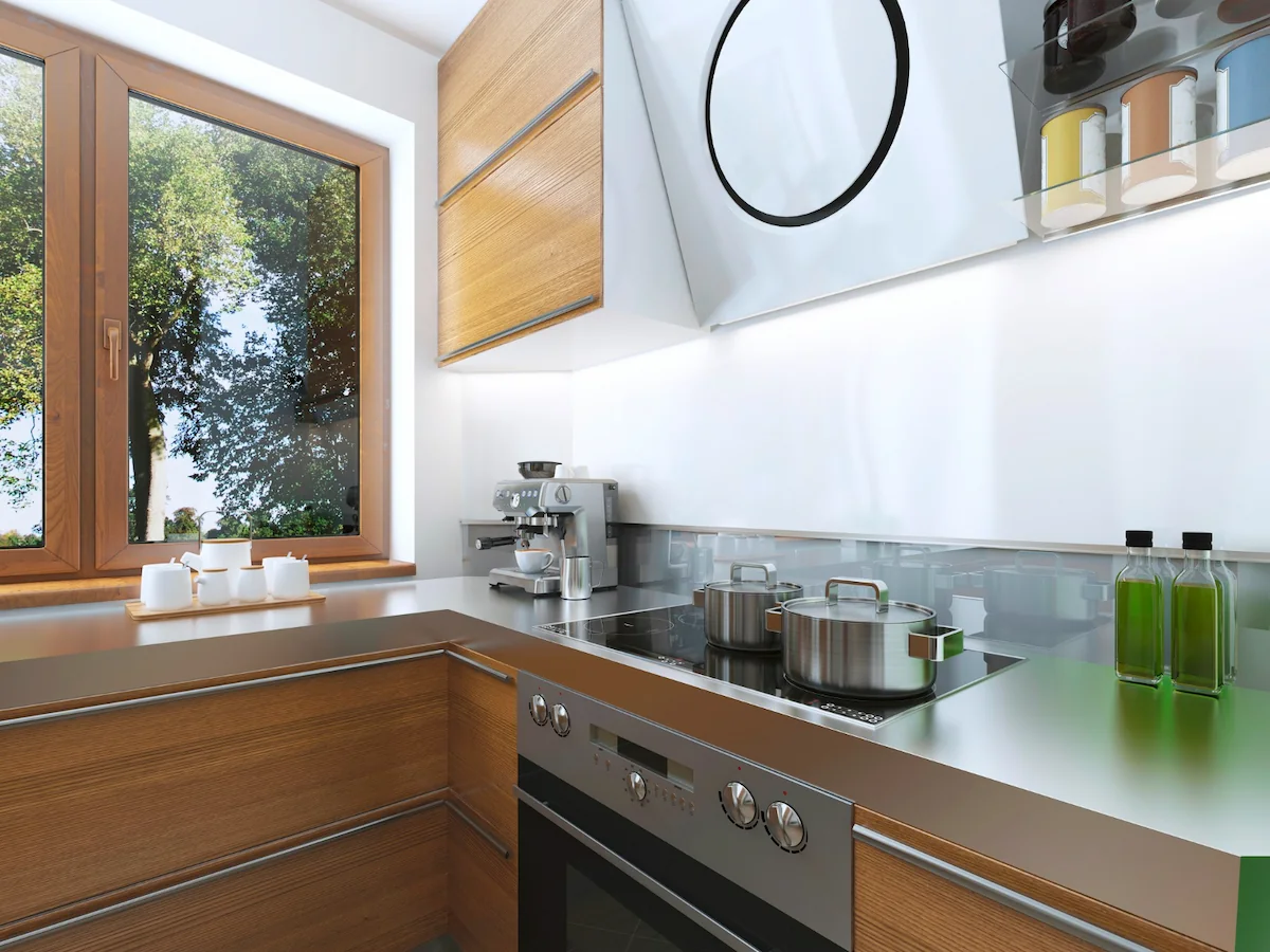 Wooden Kitchen Windows